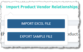 Image showing the Import Product Vendor Relationships functions on the Product Manager page of the eTailPet system.