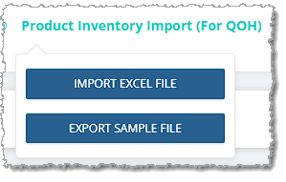 Image showing the Product Inventory Import functions on the Product Manager page of the eTailPet system.