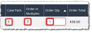 Image showing a quantity error in the Added Items List of the Purchase Order details page in the eTailPet system.