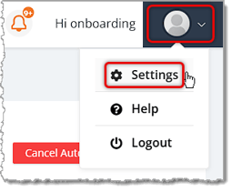 Image showing how to open the system Settings in the eTailPet system.