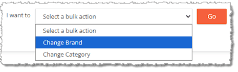 Image showing bulk actions for Private Products in the eTailPet system.