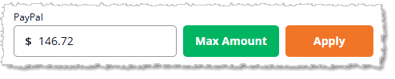 Image showing a PayPal payment amount in the Payments panel of the eTailPet system.