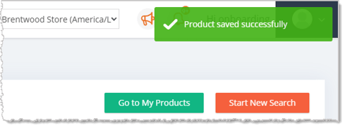 Image showing the success notification for bulk updating vendor cost for products in the eTailPet system.