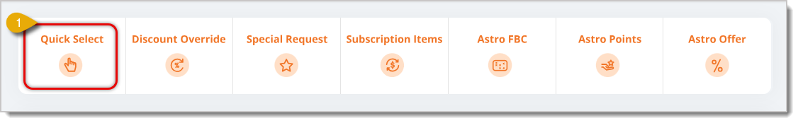 Image highlighting the Quick Select button in the eTailPet Register.