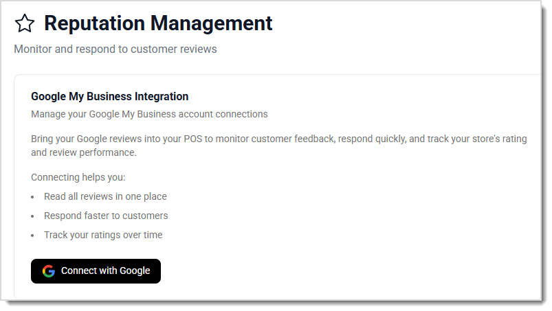 Image showing the Reputation Management page with integration information for the eTailPet system.