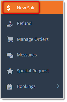 Image showing the New Sale area of the Store login's main menu in the eTailPet system.