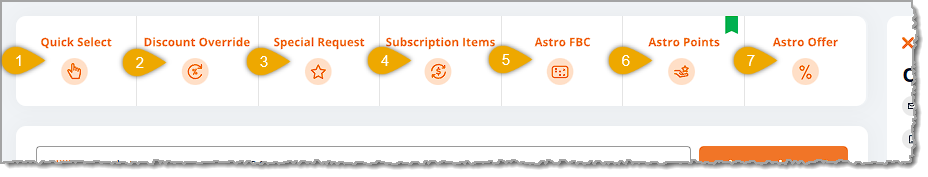 Image showing the tools in the Register Tools area of the New Sale page of the eTailPet system.