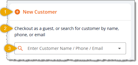 Image showing the customer area of the eTailPet system's New Sale page.