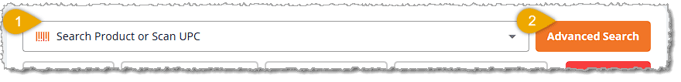 Image showing the search area of the eTailPet system's New Sale page.