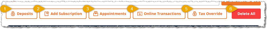 Image showing the register functions area of the eTailPet system's New Sale page.