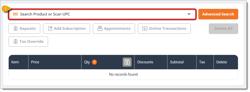 Image highlighting the Search bar in the eTailPet Register.