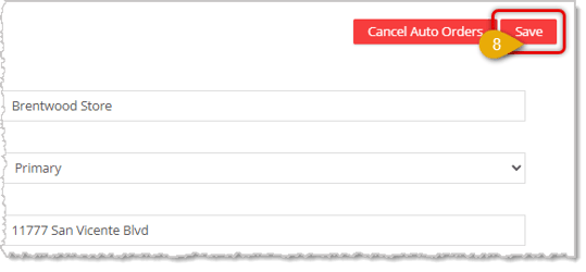 Image showing the Store Settings page Save button in the eTailPet system.
